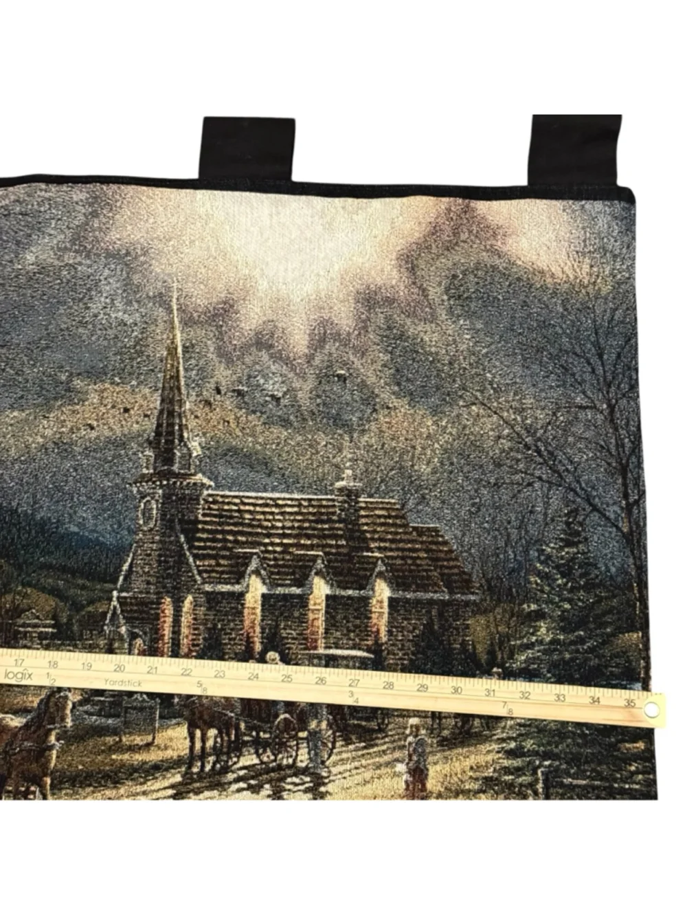 36x25 Terry Redlin God Shared His Grace On Thee Hanging Tapestry Church Dog